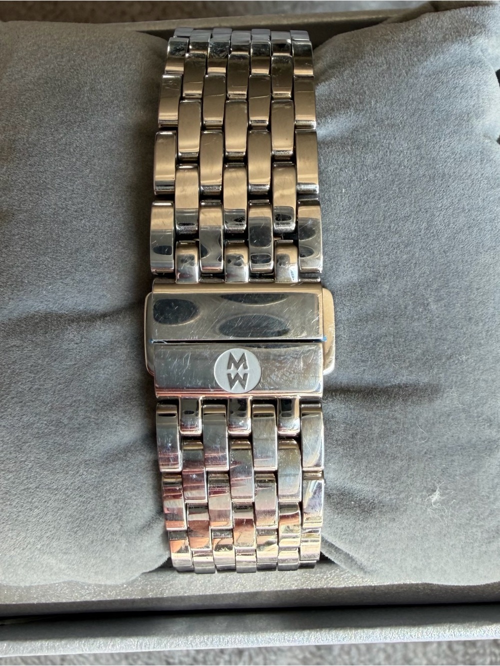 Michele Silver-Tone Stainless Steel Chronograph Watch with White Dial - Picture 6 of 12